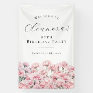 95th Birthday Party January Birth Flower Welcome Banner