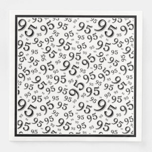 95th Birthday Party Number Pattern Black/White Napkin
