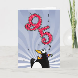 95th Birthday - Penguin Surprise Card