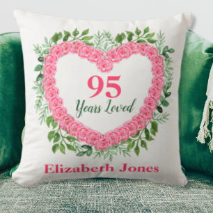 95th Birthday Pillow - 95 Years Loved Design