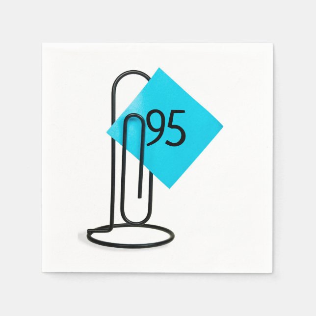 95th Birthday Reminder Note On a Paper Clip Napkin (Front)