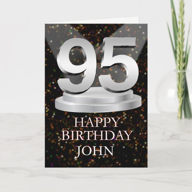 95th Birthday Spotlights Ajouter une carte de nom (Devant)