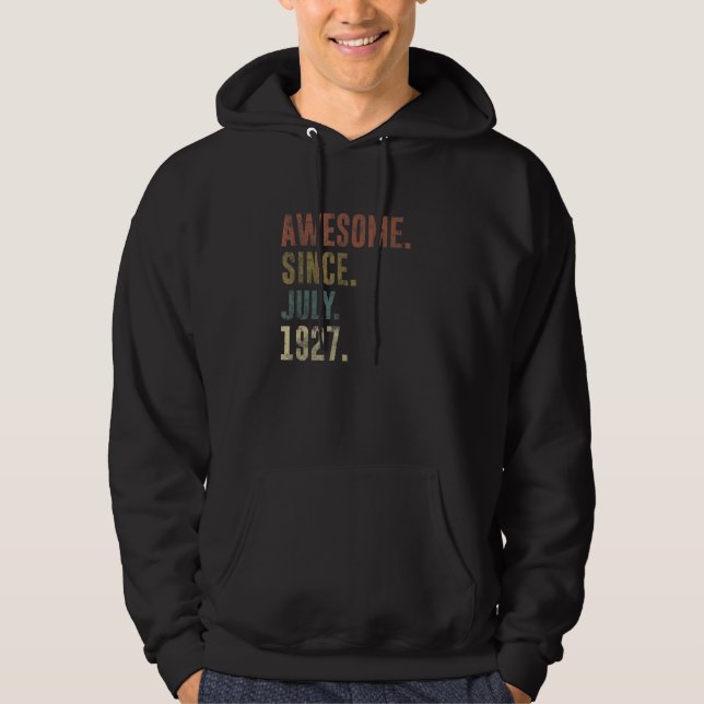 95th Birthday Vintage Awesome Since July 1927 Hoodie (Front)