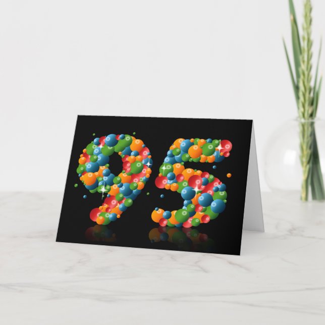 95th birthday with numbers formed from balls card (Front)