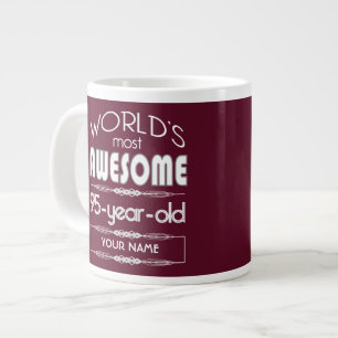 95th Birthday Worlds Best Fabulous Dark Red Large Coffee Mug