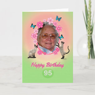 95th photo card with cats and butterflies,