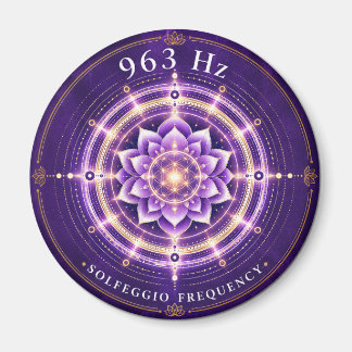 963 Hz Solfeggio Frequency Magnet | Flower of Life