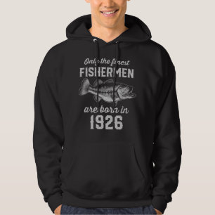 96 Year Old Fisherman Fishing 1926 96th Birthday Hoodie