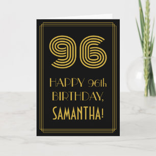96th Birthday: Art Deco Inspired Look "96" & Card