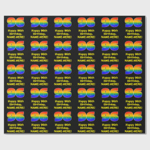96th Birthday: Fun, Colourful Rainbow Inspired # 9 Wrapping Paper