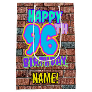 96th Birthday: Fun, Urban Graffiti Inspired Look Medium Gift Bag