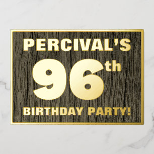 96th Birthday Party: Bold, Faux Wood Grain Pattern