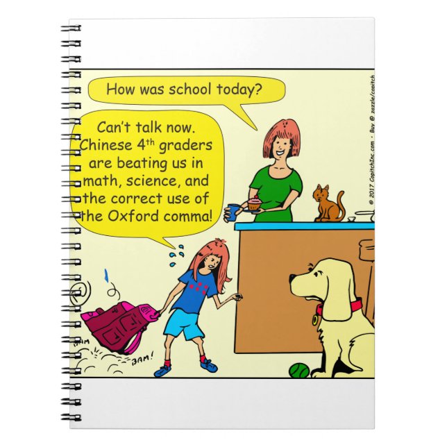 971 math science Oxford comma cartoon Notebook (Front)