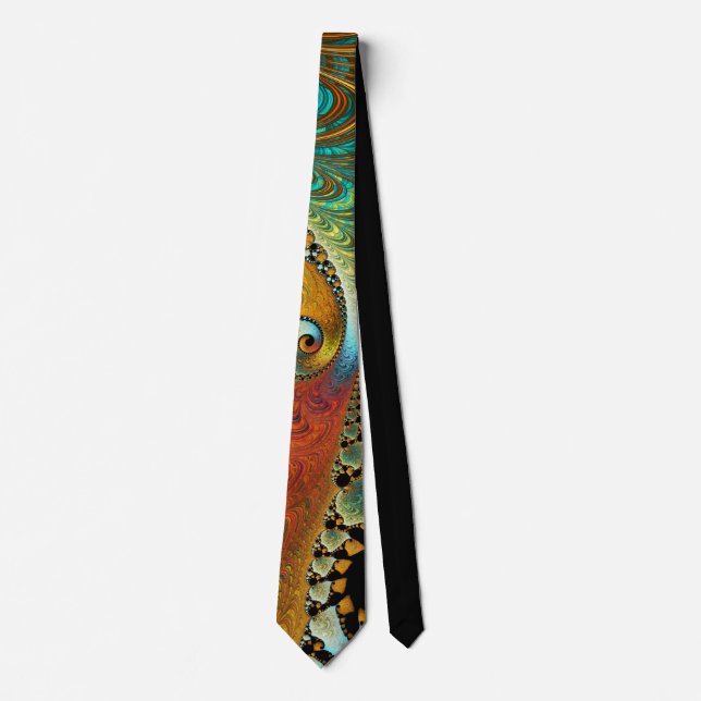 972 Orange/Turquoise Fractal Tie (Front)