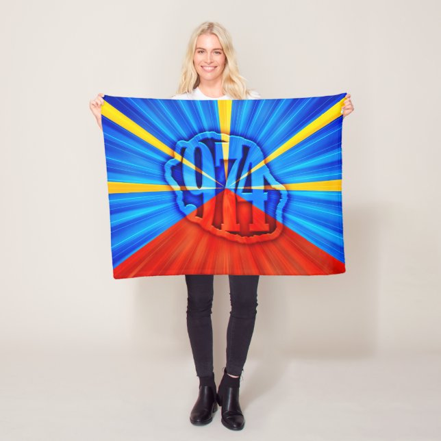 974 Reunion Island - Reunion flag Fleece Blanket (In Situ)