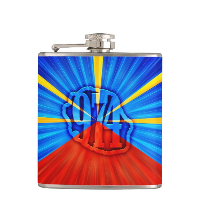 974 Reunion Island - Reunion flag Hip Flask (Front)