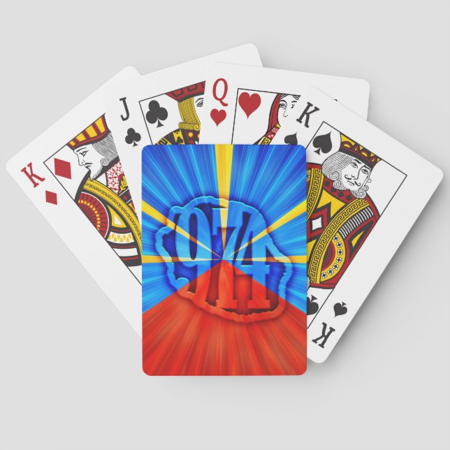 974 Reunion Island - Reunion flag Playing Cards (Back)