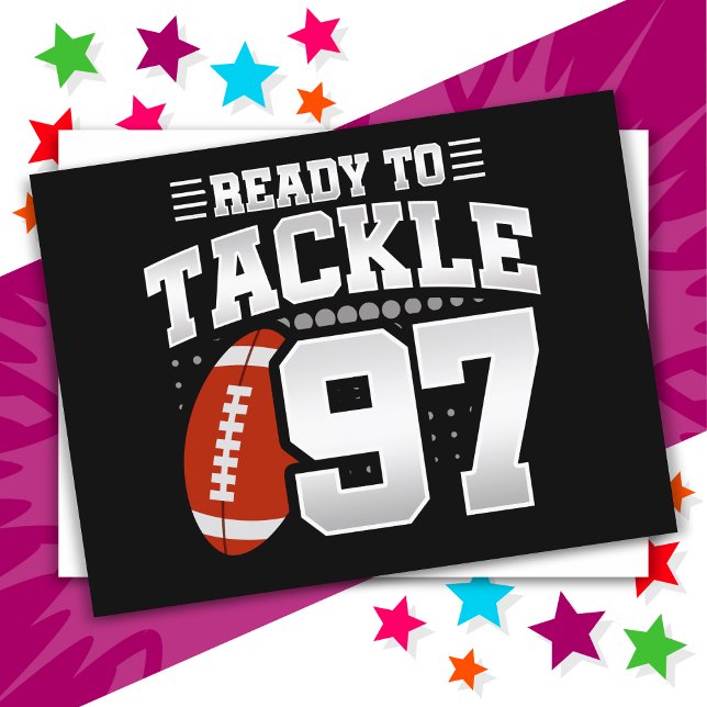 97 Year Old Tackle Football Party 97th Birthday Postcard (Creator Uploaded)