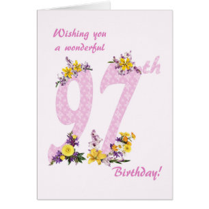 97e anniversaire Fleur numéros décorés