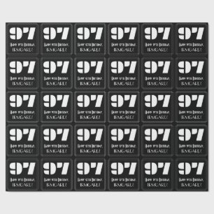 97th Birthday: Art Deco Inspired Look "97" & Name Wrapping Paper