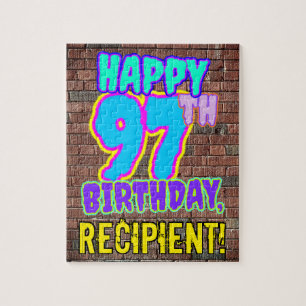 97th Birthday ~ Fun, Urban Graffiti Inspired Look Jigsaw Puzzle