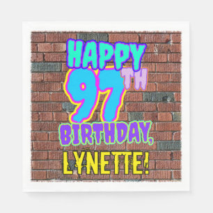 97th Birthday ~ Fun, Urban Graffiti Inspired Look Napkin