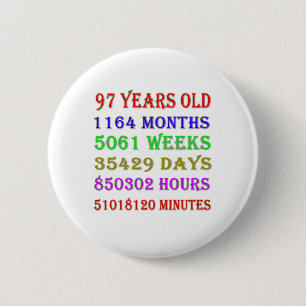 97th Birthday Milestones 2 Inch Round Button