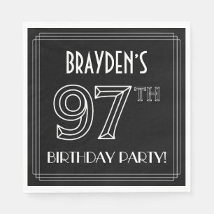 97th Birthday Party: Art Deco Style + Custom Name Napkin