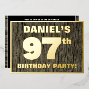 97th Birthday Party: Bold, Faux Wood Grain Pattern