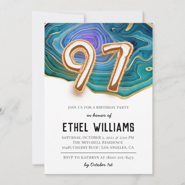 97th Birthday Party Invitation (Front)