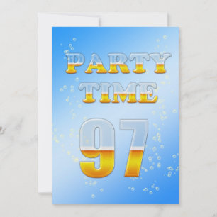 97th birthday party invitation with beer