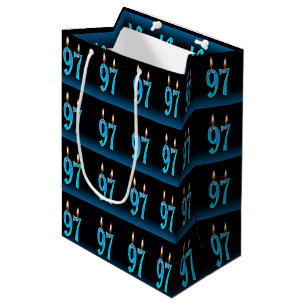 97th birthday with eyeball candles medium gift bag
