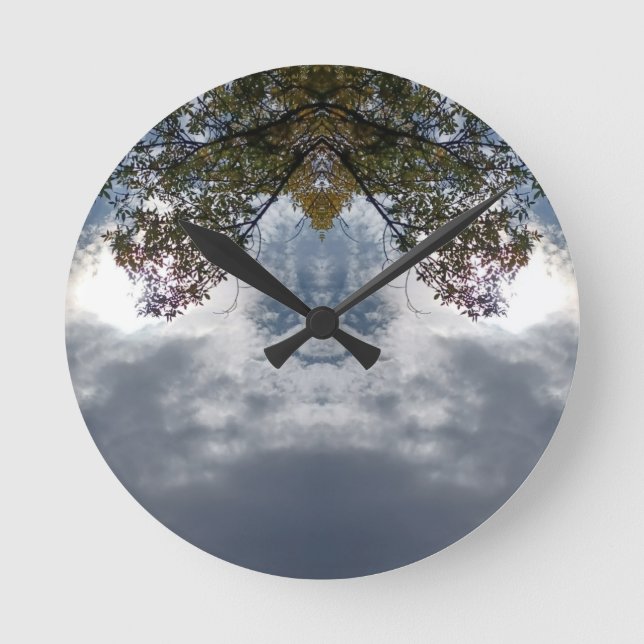 97Z Unique Colourful Abstract Nature Round Clock (Front)