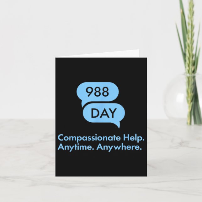 988 Day - Suprt Suicide Prevention 9_8 988 Day  Card (Front)