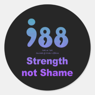 988 National Suicide And Crisis Lifeline Strength  Classic Round Sticker
