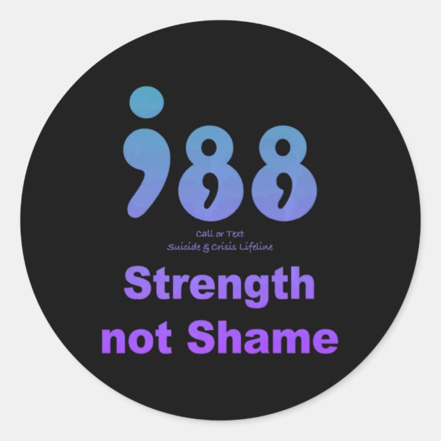 988 National Suicide And Crisis Lifeline Strength  Classic Round Sticker (Front)