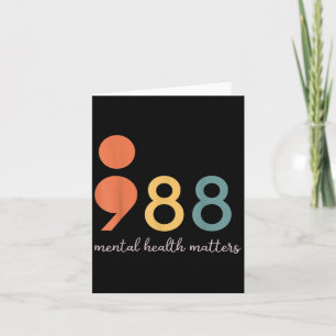 988 Semicolon Mental Health S Suicide Prevention  Card