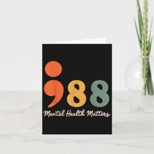 988 Semicolon Mental Health S Suicide Prevention  Card