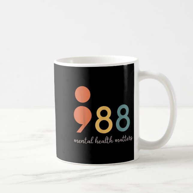 988 Semicolon Mental Health S Suicide Prevention  Coffee Mug (Right)