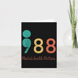 988 Semicolon Mental Health S Suicide Prevention R Card