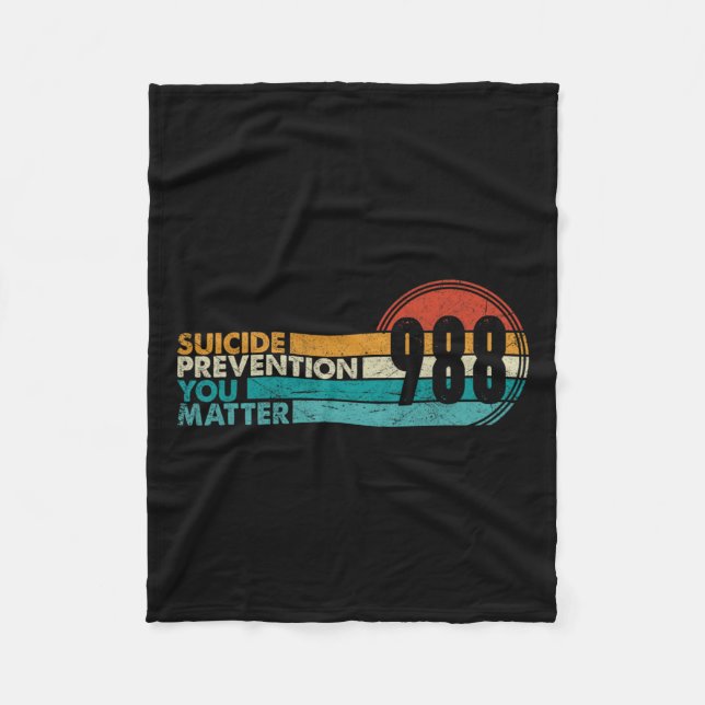 988 Shirt Suicide Prevention Lifeline 988 Awarenes Fleece Blanket (Front)