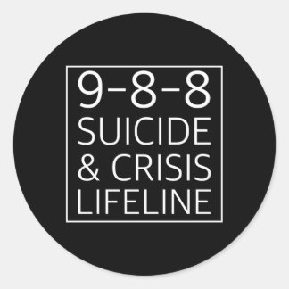 988 Suicide Awareness Crisis Lifeline 988 Classic Round Sticker