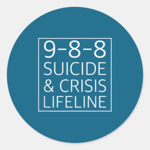988 Suicide Awareness Crisis Lifeline Classic Round Sticker