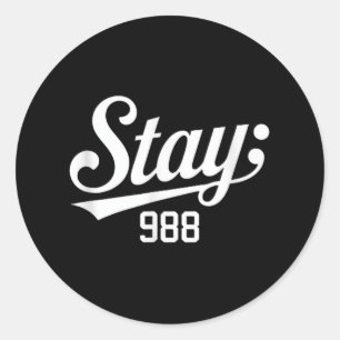 988 Suicide Prevention Awareness  Classic Round Sticker