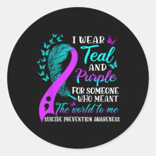 988 Suicide Prevention Awareness Semi-colon Mental Classic Round Sticker