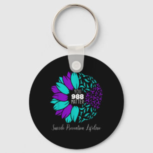 988 Suicide Prevention Awareness Semi-colon You Keychain