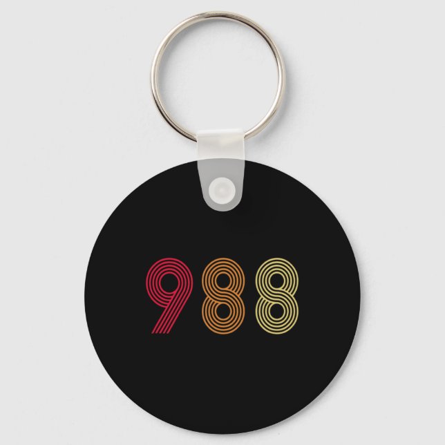 988 Suicide Prevention Hotline Health Mental Aware Keychain (Front)