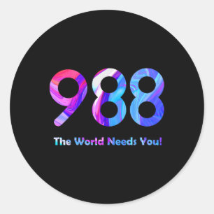 988 Suicide Prevention Stay Tomorrow Needs You Men Classic Round Sticker