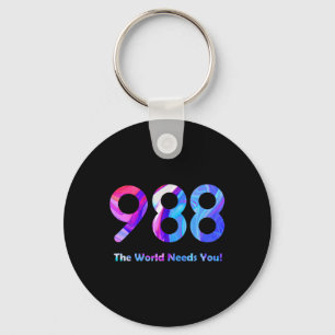 988 Suicide Prevention Stay Tomorrow Needs You Men Keychain
