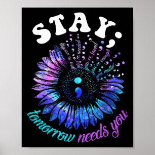988 Suicide Prevention Stay Tomorrow Needs You Men Poster